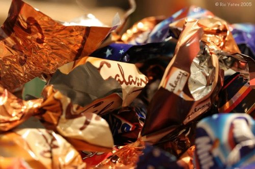 Boxes of reusable office equipment ready for donation to charities